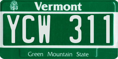 VT license plate YCW311