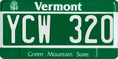 VT license plate YCW320