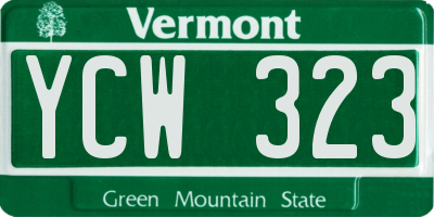 VT license plate YCW323