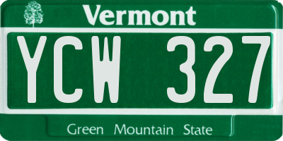 VT license plate YCW327