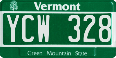 VT license plate YCW328