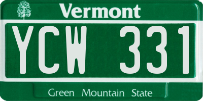 VT license plate YCW331