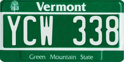 VT license plate YCW338