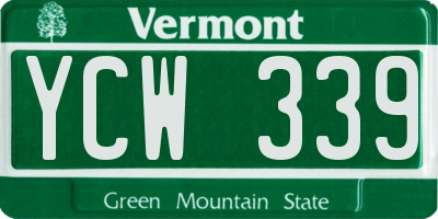 VT license plate YCW339