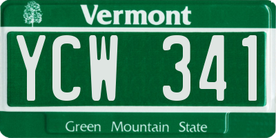 VT license plate YCW341