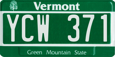 VT license plate YCW371