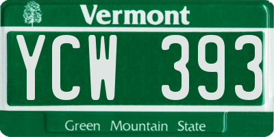 VT license plate YCW393