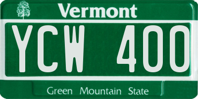 VT license plate YCW400