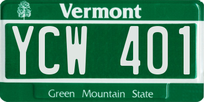 VT license plate YCW401