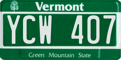 VT license plate YCW407