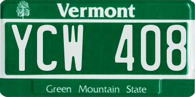 VT license plate YCW408