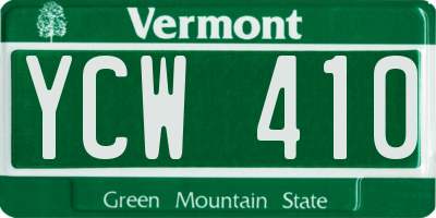 VT license plate YCW410