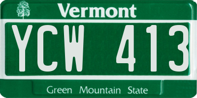 VT license plate YCW413