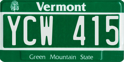 VT license plate YCW415