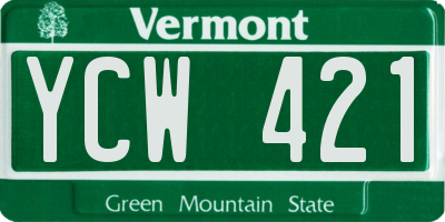 VT license plate YCW421