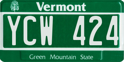 VT license plate YCW424