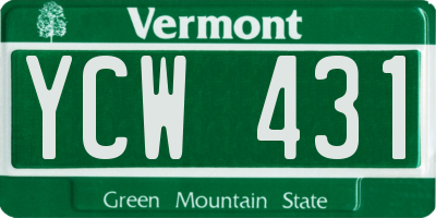 VT license plate YCW431