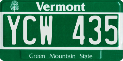 VT license plate YCW435