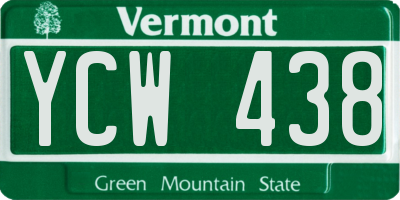 VT license plate YCW438