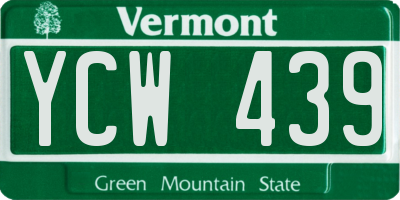 VT license plate YCW439