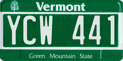 VT license plate YCW441