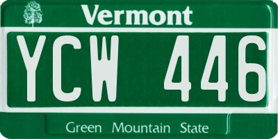 VT license plate YCW446