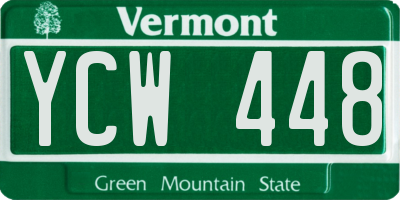 VT license plate YCW448