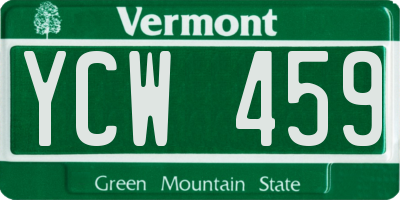 VT license plate YCW459