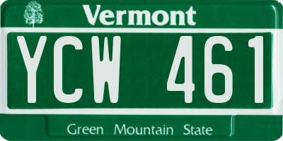 VT license plate YCW461