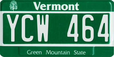 VT license plate YCW464