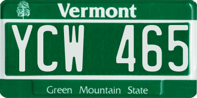 VT license plate YCW465