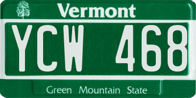 VT license plate YCW468