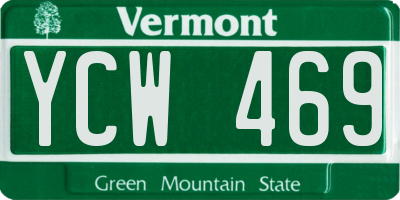 VT license plate YCW469