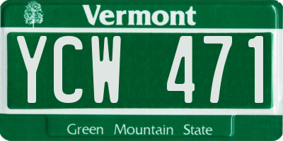 VT license plate YCW471