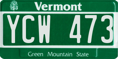 VT license plate YCW473