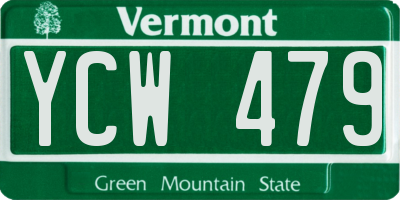 VT license plate YCW479