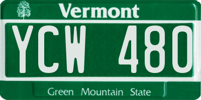VT license plate YCW480