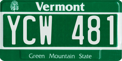 VT license plate YCW481