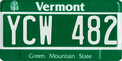 VT license plate YCW482