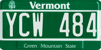 VT license plate YCW484