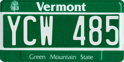 VT license plate YCW485
