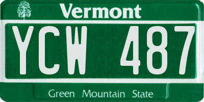 VT license plate YCW487