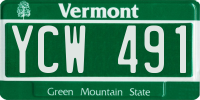VT license plate YCW491