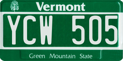 VT license plate YCW505
