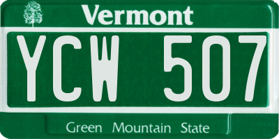 VT license plate YCW507