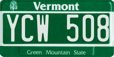 VT license plate YCW508