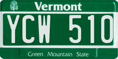VT license plate YCW510