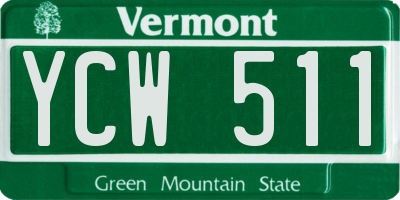 VT license plate YCW511