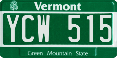VT license plate YCW515