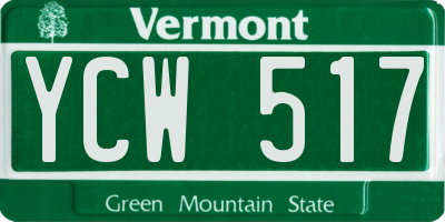 VT license plate YCW517